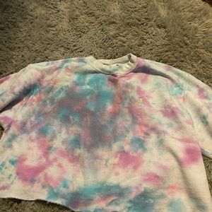 Cropped Tie Dye Champion Crewneck